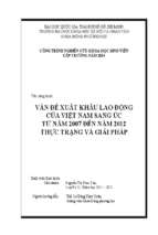 Vấn đề xuất khẩu lao động của việt nam sang úc từ năm 2007 đến năm 2012 thực trạng và giải pháp    