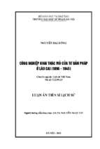 Công nghiệp khai thác mỏ của tư bản pháp ở lào cai (1896 1945)