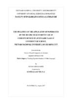 The influence of the application of paperrater on the second year students' use of conhesive devices in an english class at university of science, vietnma national university   ho chi minh city    luận