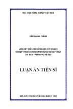 Liên kết giữa hộ nông dân với doanh nghiệp trong kinh doanh nông nghiệp trên địa bàn thành phố hà nội