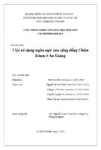 Việc sử dụng ngôn ngữ của cộng đồng chăm islam ở an giang    