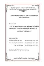 Chủ quyền của việt nam trên hai quần đảo hoàng sa – trường sa qua các bản đồ cổ dưới góc nhìn địa lý    