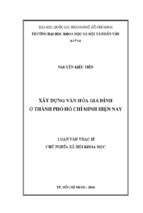 Xây dựng văn hóa gia đình ở thành phố hồ chí minh hiện nay    