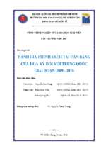 đánh giá chính sách tái cân bằng của hoa kỳ đối với trung quốc giai đoạn 2009 2016    