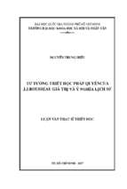 Tư tưởng triết học pháp quyền của j.j.rousseau   giá trị và ý nghĩa lịch sử    
