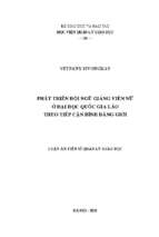 Phát triển đội ngũ giảng viên nữ ở đại học quốc gia lào theo tiếp cận bình đẳng giới