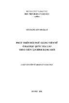 Phát triển đội ngũ giảng viên nữ ở đại học quốc gia lào theo tiếp cận bình đẳng giới