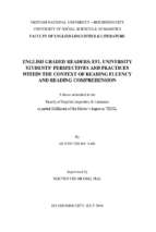 English graded reader efl university students' perspectives and practices within the context of reading fluency and reading comprehension    m.a.  60.14.10 