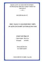 Thực trạng và giải pháp phát triển du lịch làng nghề tại tỉnh quảng nam    