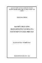 đạo đức phật giáo trong đời sống văn hóa cộng đồng của người việt ở cà mau hiện nay    