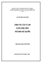Sáng tác của lý lan dưới lăng kính phê bình nữ quyền    
