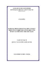 đánh giá thích nghi đất đai phục vụ phát triển nông nghiệp theo hướng bền vững huyện tân phú đông tỉnh tiền giang    