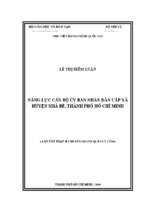 Năng lực cán bộ ủy ban nhân dân cấp xã huyện nhà bè, thành phố hồ chí minh