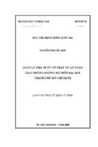 Quản lý nhà nước về trật tự an toàn giao thông đường bộ trên địa bàn thành phố hồ chí minh