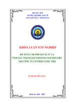 Kế toán chi phí sản xuất và tính giá thành sản phẩm đá nguyên liệu tại công ty cổ phần long thọ