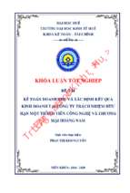 Kế toán doanh thu và xác định kết quả kinh doanh tại công ty trách nhiệm hữu hạn một thành viên công nghệ và thương mại hoàng nam