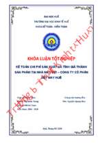 Kế toán chi phí sản xuất và tính giá thành sản phẩm tại nhà máy sợi – công ty cổ phần dệt may huế