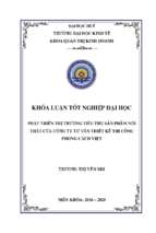 Phát triển thị trường tiêu thụ sản phẩm nội thất của công ty tư vấn thiết kế thi công phong cách việt