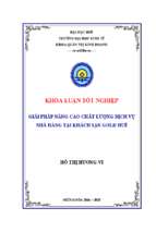 Giải pháp nâng cao chất lượng dịch vụ nhà hàng tại khách sạn gold huế