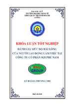 đánh giá mức độ hài lòng của người lao động làm việc tại công ty cổ phần sợi phú nam