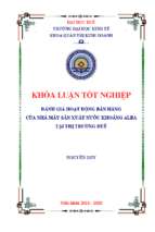 đánh giá hoạt động bán hàng của nhà máy sản xuất nước khoáng alba tại thị trường huế