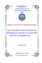 Phân tích những nhân tố ảnh hưởng đến động lực làm việc của nhân viên tại công ty tnhh phát đạt huế