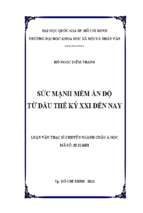 Sức mạnh mềm ấn độ từ đầu thế kỷ xxi đến nay    