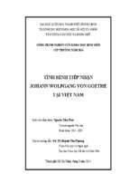 Tình hình tiếp nhận johann wolfgang von goethe tại việt nam    