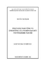 Phật giáo nam tông và ảnh hưởng của nó đến đạo đức người khmer nam bộ    