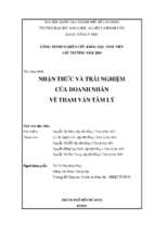 Nhận thức và trải nghiệm của doanh nhân về tham vấn tâm lý    