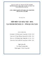 Tiếp biến văn hóa việt   hoa tại thành phố hội an   tỉnh quảng nam    