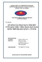 Mô hình giải pháp mang tính bền vững khắc phục tình trạng bán hàng rong trên địa bàn quận 1, tp. hcm    