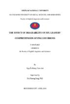 The effect of imageability on efl leaners’ comprehension of english idioms 