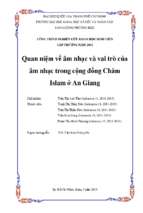 Quan niệm về âm nhạc và vai trò của âm nhạc trong cộng đồng chăm islam ở an giang    