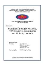 Nghiên cứu về tín ngưỡng, tôn giáo của cộng đồng người ấn tại tp. hcm    