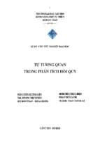 Luận văn tốt nghiệp tự tương quan trong phân tích hồi quy