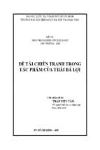 đề tài chiến tranh trong tác phẩm của thái bá lợi    
