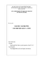 Giáo dục giá trị sống cho trẻ mẫu giáo 5   6 tuổi    