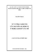 Tư tưởng canh tân của nguyễn an ninh và ý nghĩa lịch sử của nó    