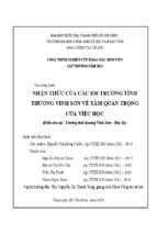 Nhận thức của các em trường tình thương vinh sơn về tầm quan trọng của việc học (điển cứu tại  trường tình thương vinh sơn – đức bà)    