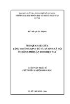 Mối quan hệ giữa tăng trưởng kinh tế và an sinh xã hội ở thành phố cần thơ hiện nay    