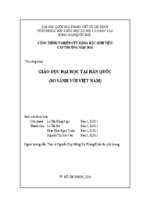 Giáo dục đại học tại hàn quốc (so sánh với việt nam)    