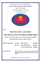 Phương thức, cấu trúc nhượng bộ, đối lập trong tiếng pháp (khảo sát bài viết biện luận của sinh viên khoa ngữ văn pháp trường đại học khoa học xã hội và nhân văn)    