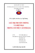 Giá trị truyền thống và hiện đại trong ẩm thực australia    