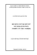 Hệ thống ngữ âm thổ ngữ sơn tịnh   quảng ngãi (nghiên cứu thực nghiệm)    