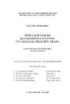 Tính cách nam bộ qua kịch bản cải lương của soạn giả trần hữu trang    