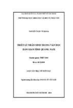 Triết lý nhân sinh trong văn học dân gian tỉnh quảng nam    