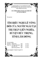 Tìm hiểu nghi lễ vòng đời của người ngái tại thị trấn liên nghĩa, huyện đức trọng, tỉnh lâm đồng    