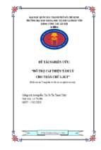 Hỗ trợ cải thiện tâm lý cho thân chủ l.m.t  (điển cứu tại trung tâm tư vấn và cai nghiện ma túy)    