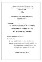 Khai thác nghệ thuật múa rối nước trong việc phát triển du lịch tại thành phố hồ chí minh    